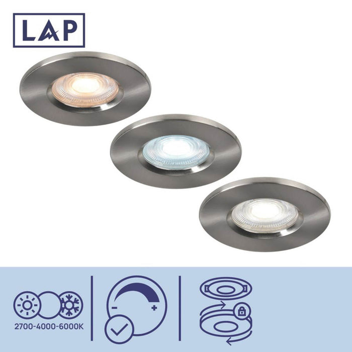 LAP Ubertas Fixed  LED Downlights Brushed Nickel 4W 450lm 10 Pack - Image 3