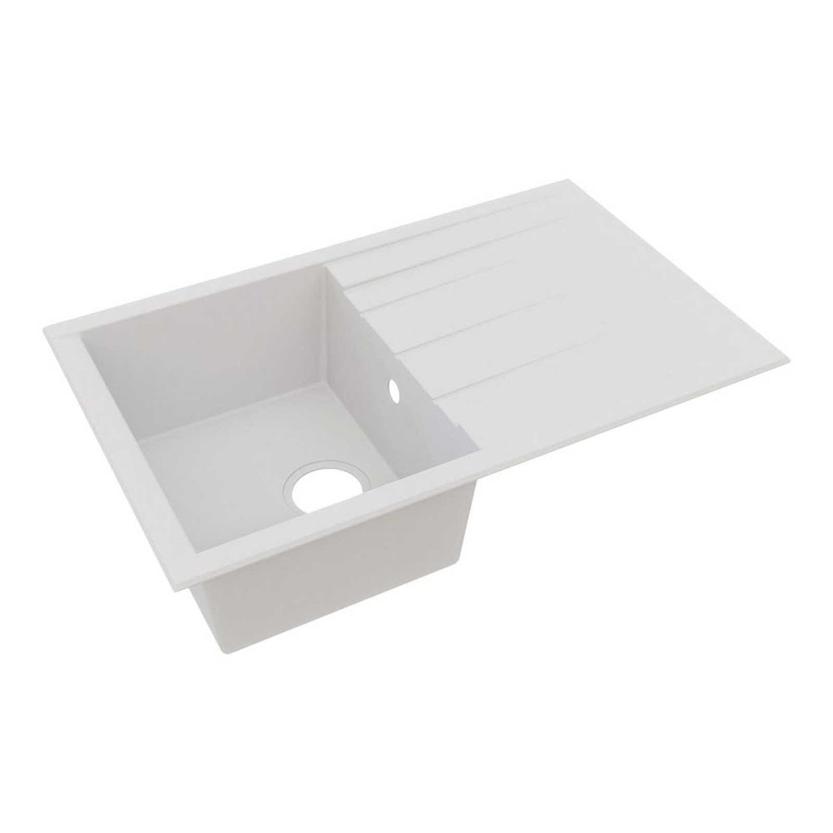 Swirl Erzen 1 Bowl  White Composite Sink 800mm x 500mm - Image 1