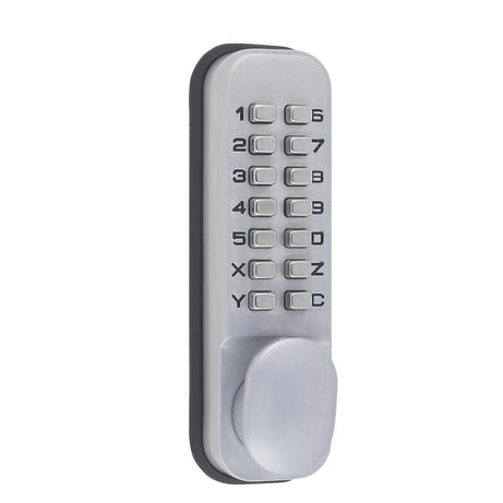 Smith and Locke Push Button Door Lock Key Pad 35mm Satin Silver 4-6 Digit Code - Image 1