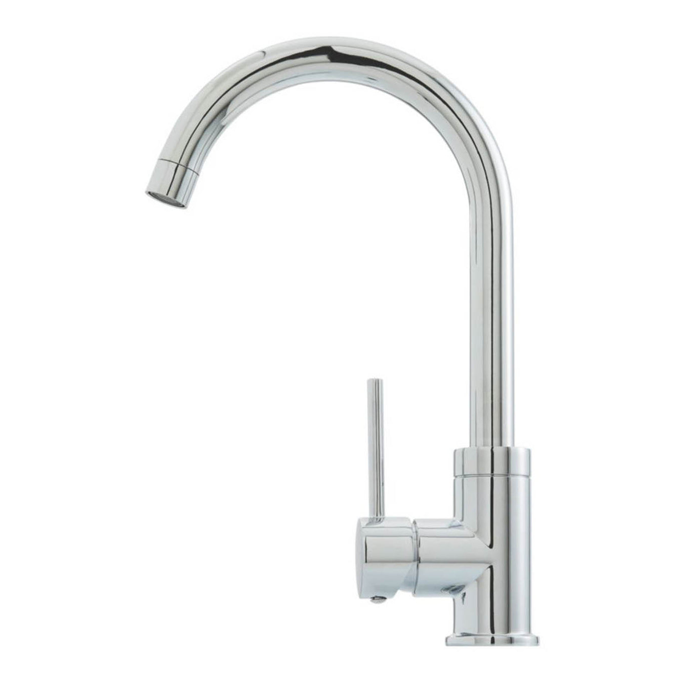 Kitchen Mixer Tap Single Lever Swivel Spout Chrome Deck Mounted Contemporary - Image 2