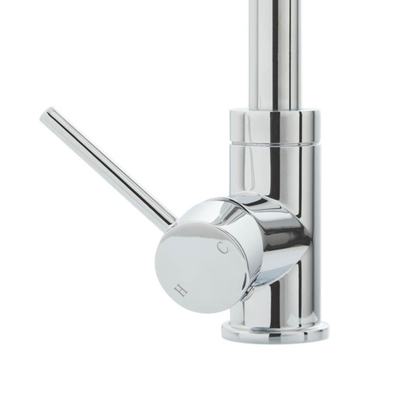 Kitchen Mixer Tap Single Lever Swivel Spout Chrome Deck Mounted Contemporary - Image 4