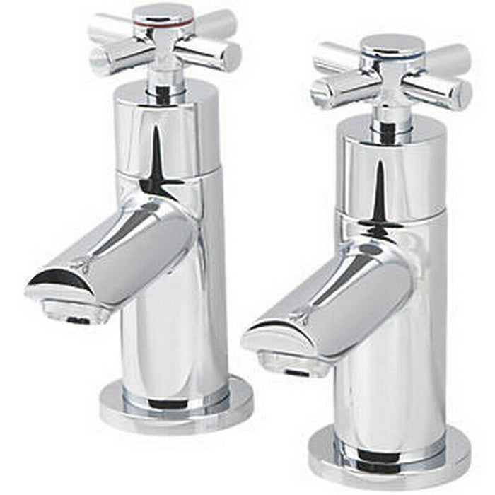Cooke&Lewis Basin Pillar Taps Chrome Brass Contemporary Durable Bath Pair Of 2 - Image 1