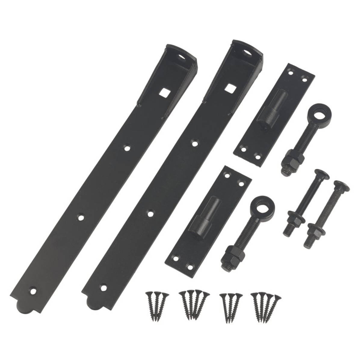 GateMate Bands Hooks Straight Steel Black Adjustable 165mm x 18" x 450mm 2 Pack - Image 2