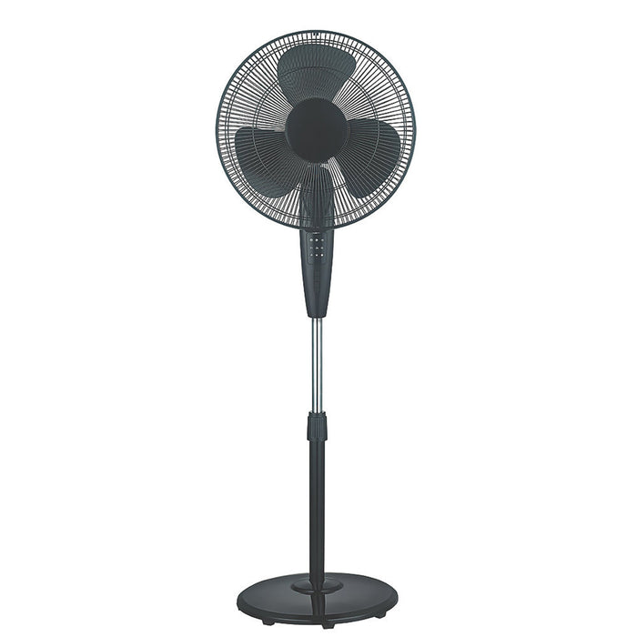 Pedestal Floor Fan Cooling Telescopic Oscillating Black Portable 3 Speed 16" - Image 1