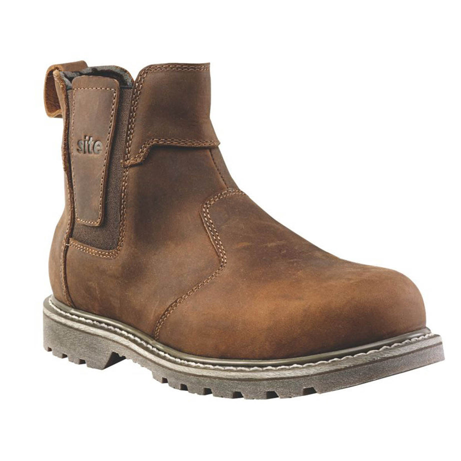 Site Safety Dealer Boots Mens Wide Fit Brown Water Resistant Steel Toe Size 9 - Image 2