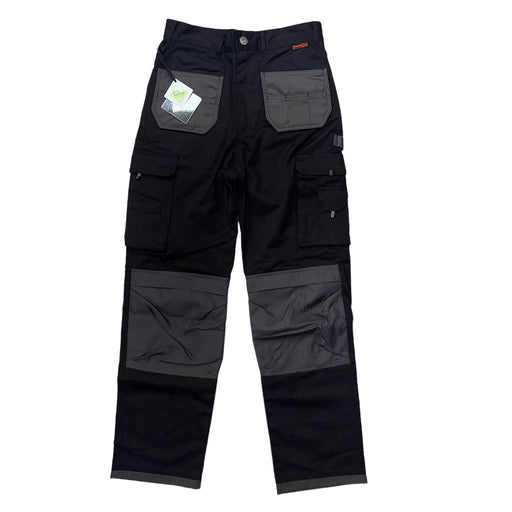 Mens Work Trousers Black Multi Pockets Knee Pad Durable Waist 34" Leg 33" - Image 1