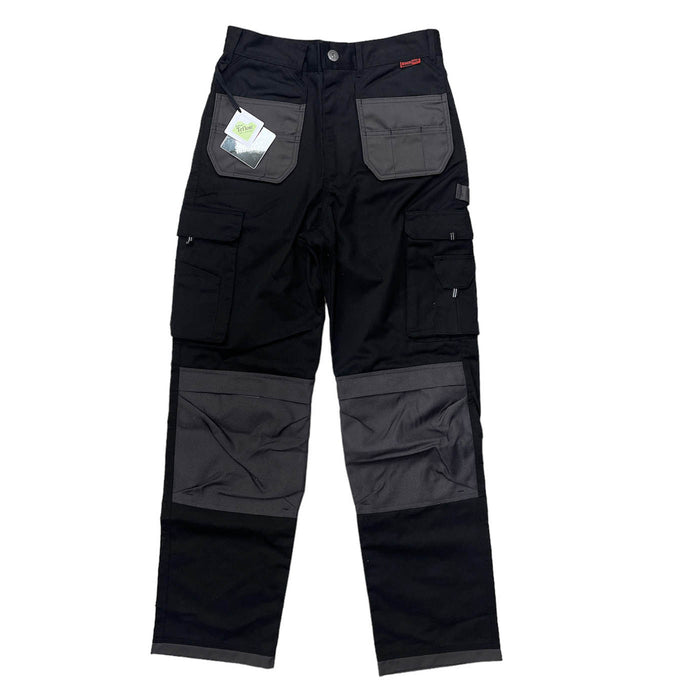 Mens Work Trousers Black Multi Pockets Knee Pad Durable Waist 34" Leg 33" - Image 2