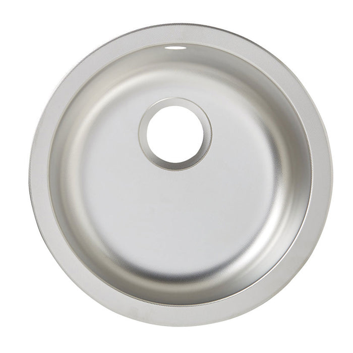 Round Kitchen Sink Textured Linen Stainless Steel 1 Bowl 450 x 450mm - Image 2