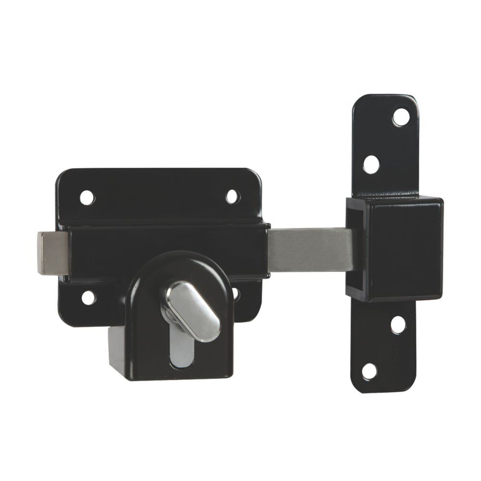 Euro Profile Door Lock With Thumbturn 70mm Long Throw 5 Keys Black Sheds Gate - Image 3