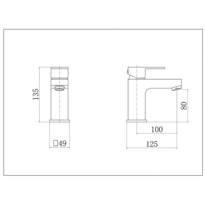 Bathroom Basin Tap Mono Mixer Chrome Single Lever 1/4 Turn Brass Contemporary - Image 2