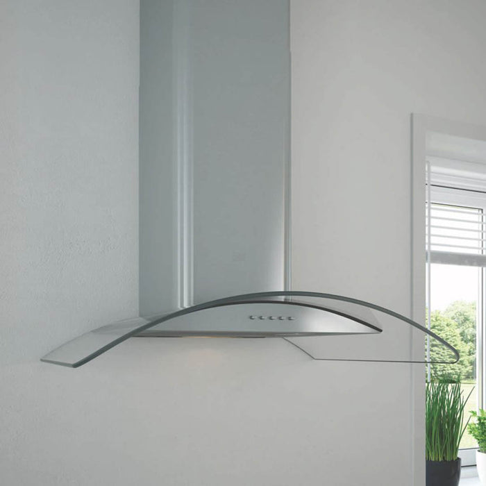 Cooke & Lewis Curved Glass Hood CLCGS60 Stainless Steel 220-240V 3 Speeds W60cm - Image 7