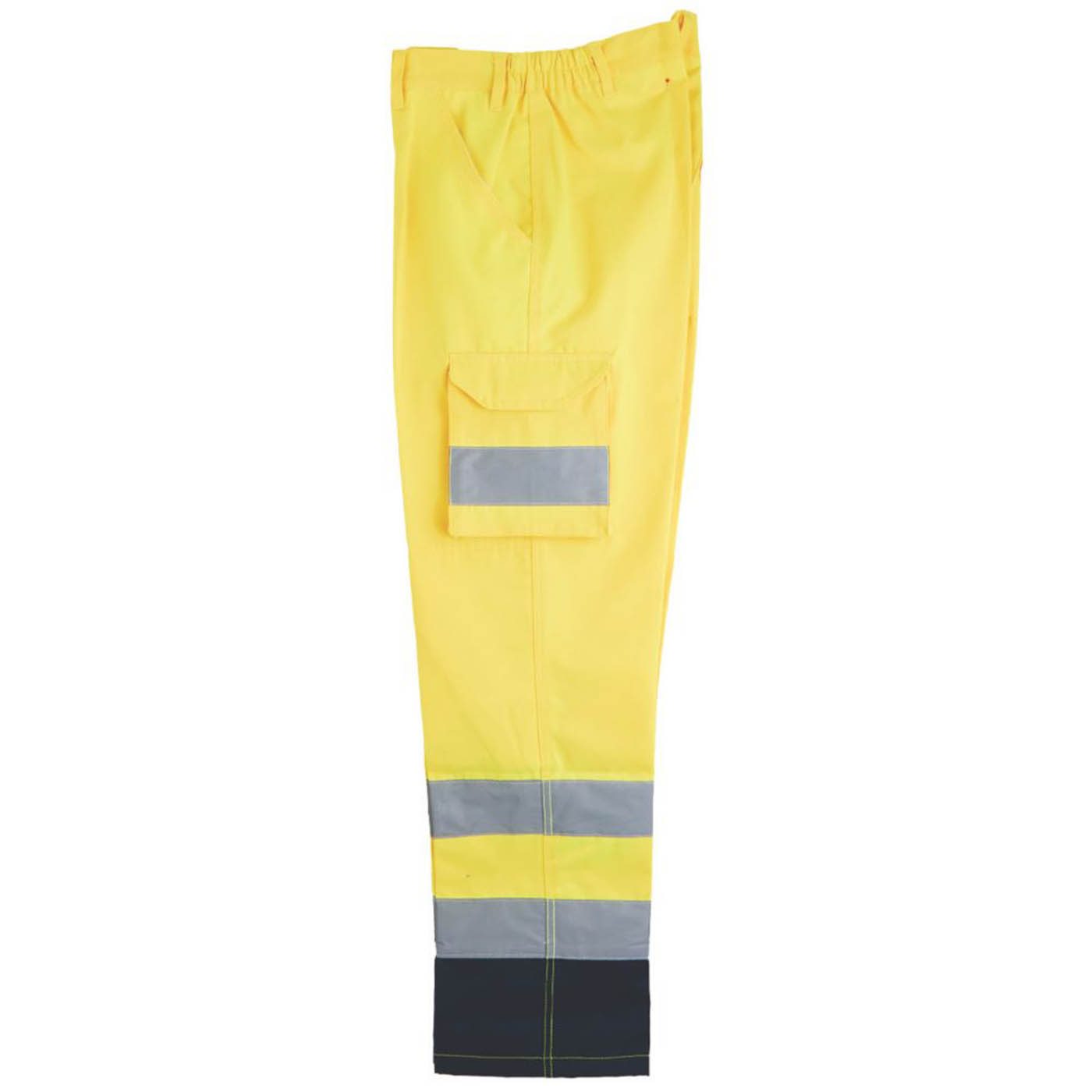Hi-Vis Work Trousers Unisex Regular Fit Yellow Cargo Multi Pockets 30W 31L - Image 2