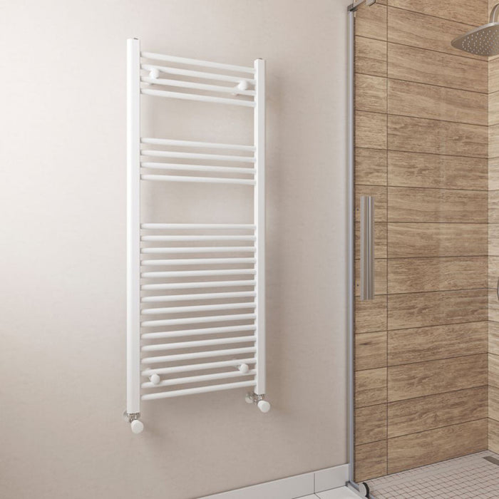 Towel Radiator Rail Gloss White Flat Bathroom Ladder Warmer 532W H1200xW500mm - Image 4