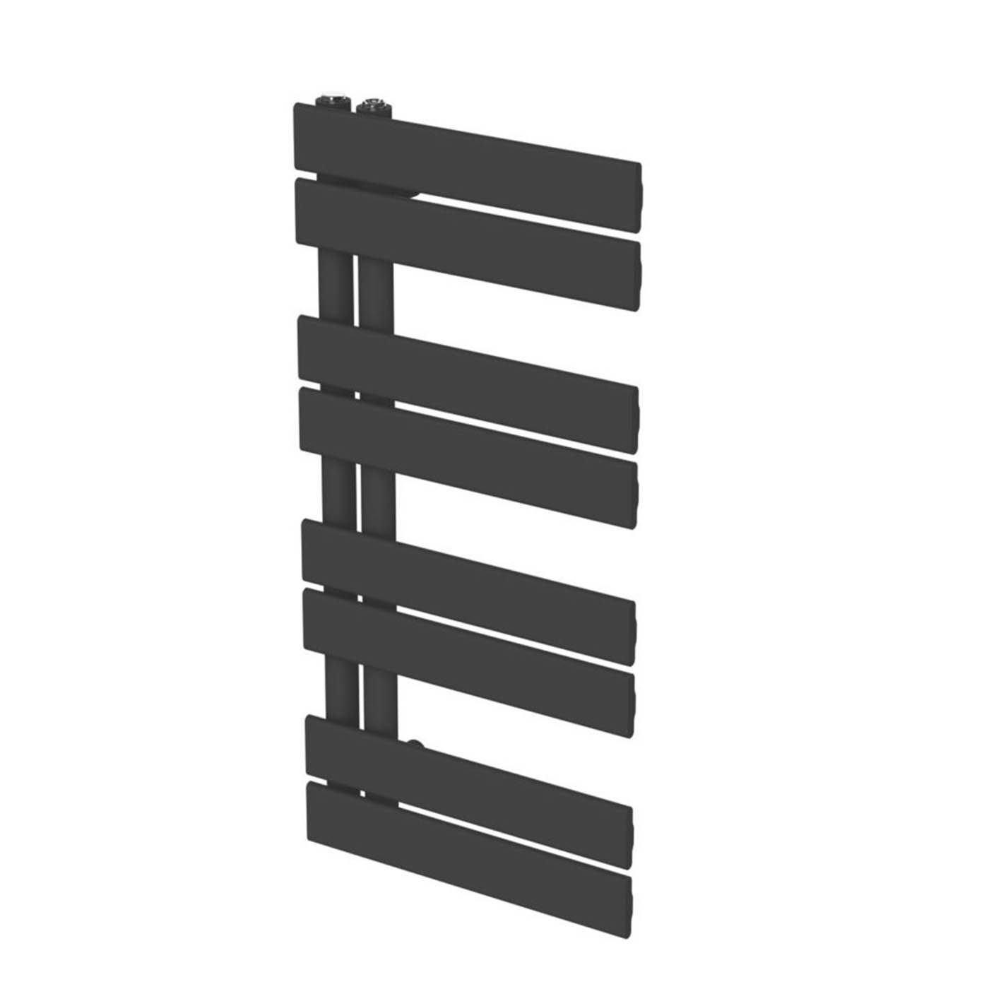 Flomasta Towel Radiator Cantilever Vertical Black Modern 800mm x 400mm 1017BTU - Image 1