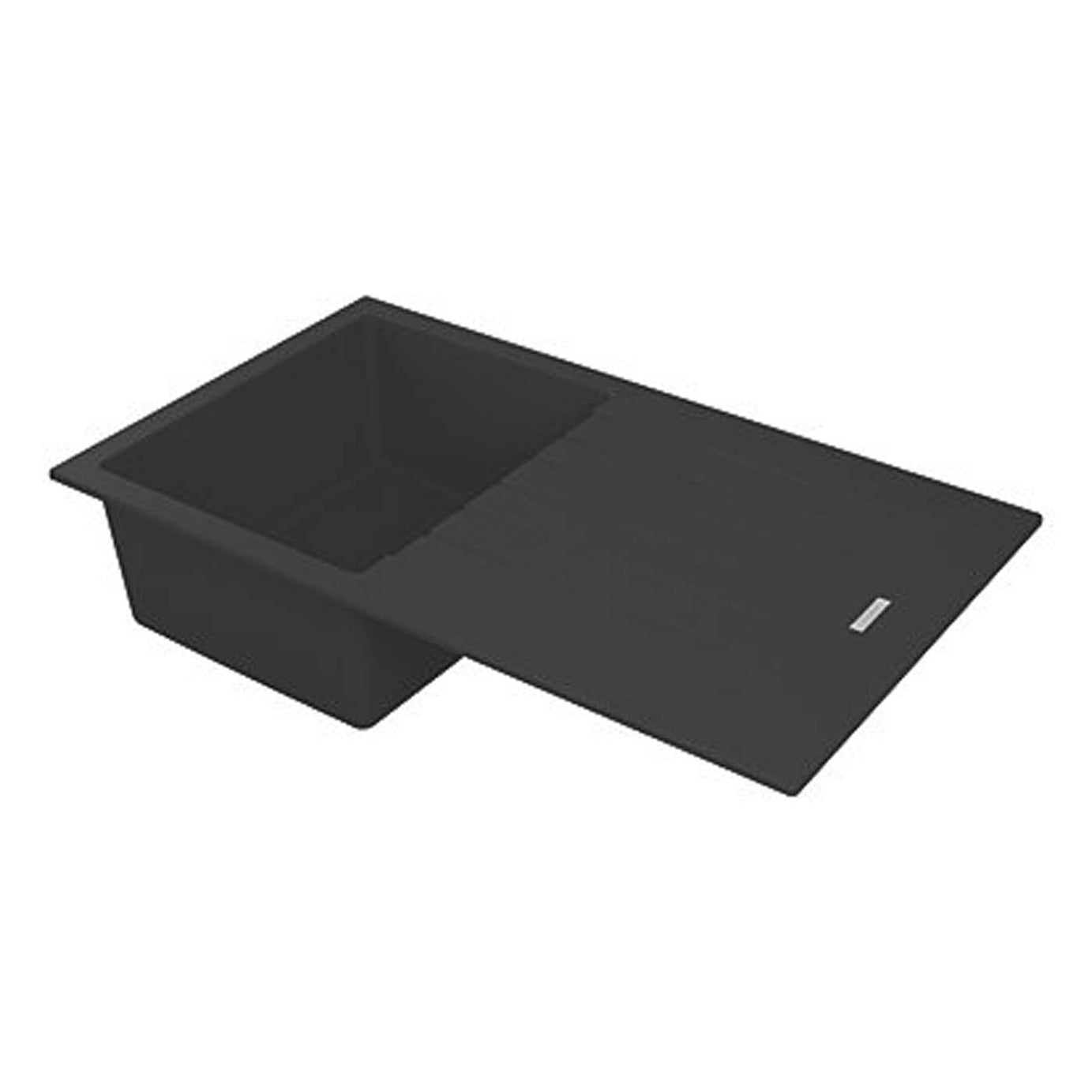 Carysil TD100-MB 1 Bowl Granite Composite Kitchen Sink Midnight Black Reversible 860mm x 500mm - Image 1