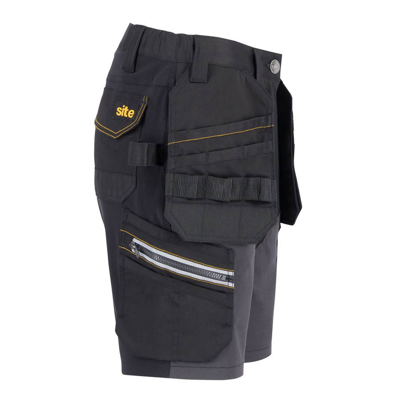 Site Work Shorts Womens Kilani Regular Fit Black Grey Multi Pockets Size 16 - Image 6