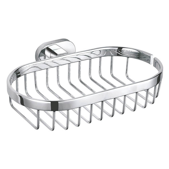 Bathroom Soap Dish Basket Oval Round Wall Mounted Chrome Brass Holder Modern - Image 2