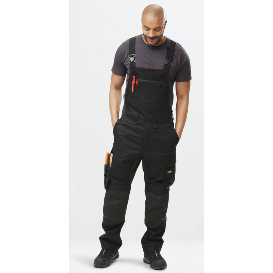 Snickers Work Overalls Mens Black Bib And Brace Coverall Medium/Large 38"W 32"L - Image 3
