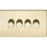 Dimmer Switch LED 2 Way 4 Gang Push On/Off Knob Polished Brass Screwless 200W - Image 1