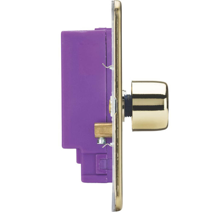 Dimmer Switch LED 2 Way 4 Gang Push On/Off Knob Polished Brass Screwless 200W - Image 2