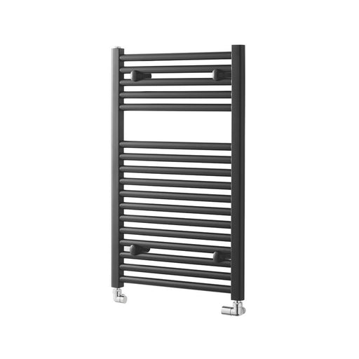 Towel Radiator Rail Matt Black Vertical Ladder Warmer Flat Front Bathroom 300W - Image 1