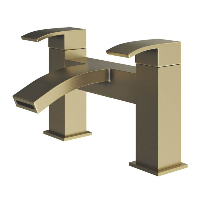 ETAL Bath Filler Tap Brushed Brass Ceramic Cartridge Bathroom Contemporary - Image 1