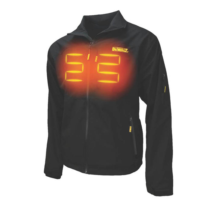 DeWalt Heated Softshell Jacket Mens Womans Black Li Ion 2.Ah Water Resistant XL - Image 2