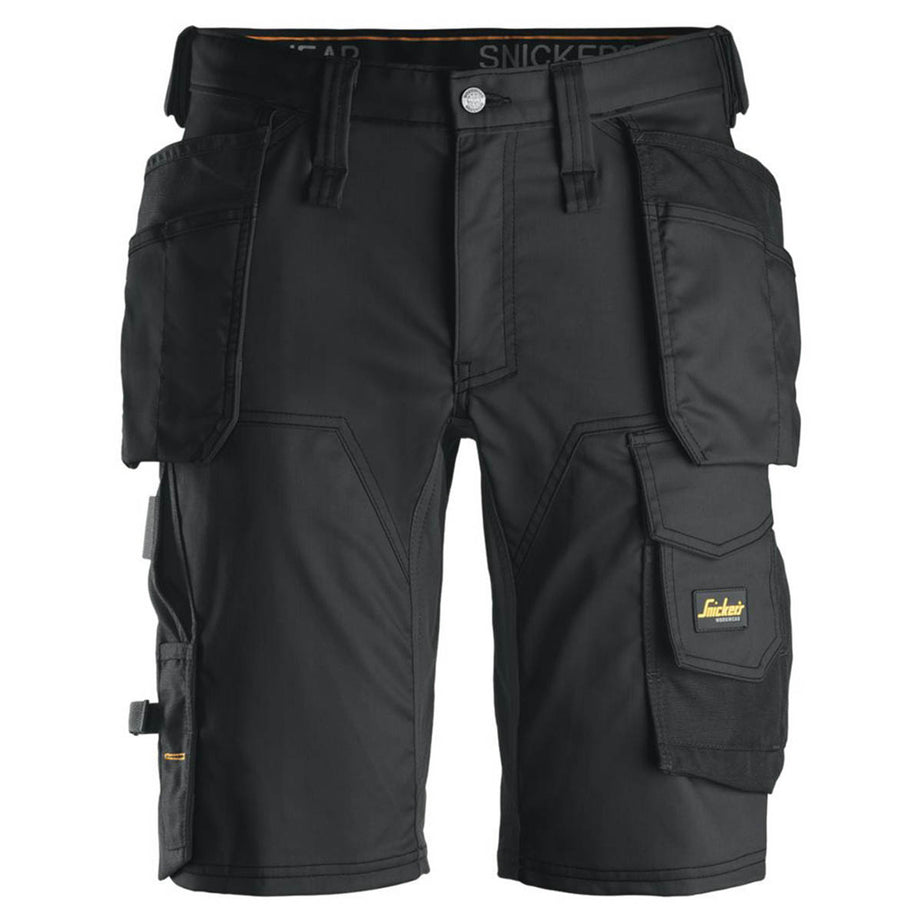 Snickers Work Shorts Mens Black Stretch Multi Pockets Cargo Breathable 31"W - Image 1