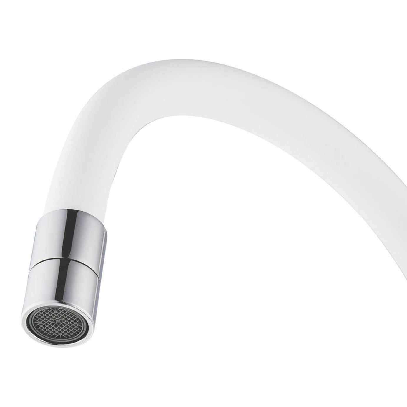 Kitchen Mixer Tap Monobloc Pull Out Spray Chrome White Swivel Spout Modern - Image 4