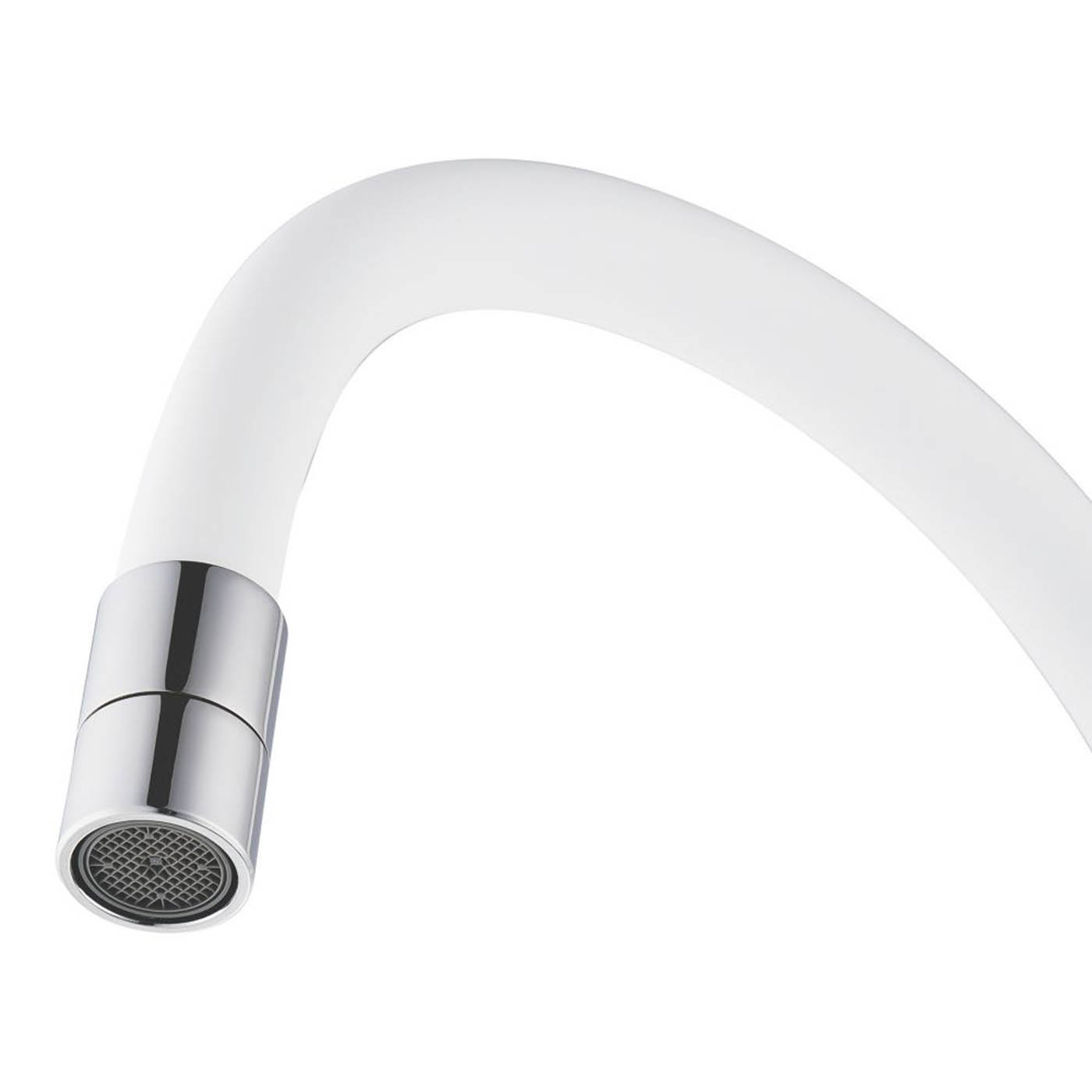 Kitchen Mixer Tap Monobloc Pull Out Spray Chrome White Swivel Spout Modern - Image 4