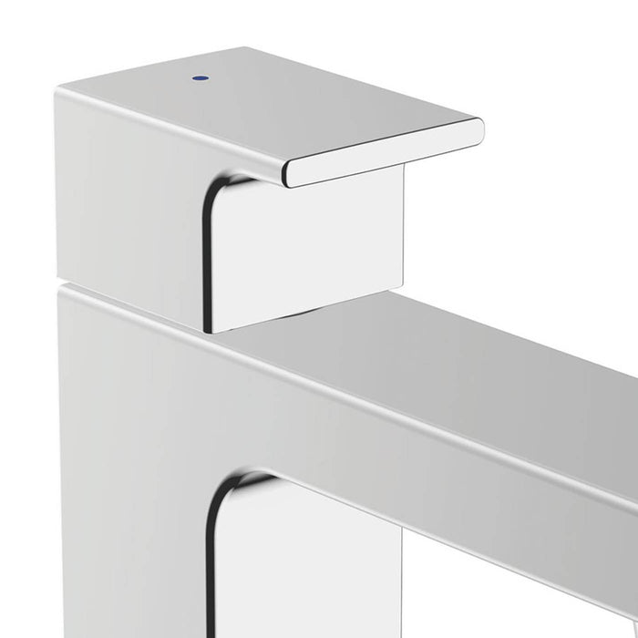 Bathroom Sink Pillar Tap Basin Chrome Modern Single Lever Cold Water Deck Mount - Image 2