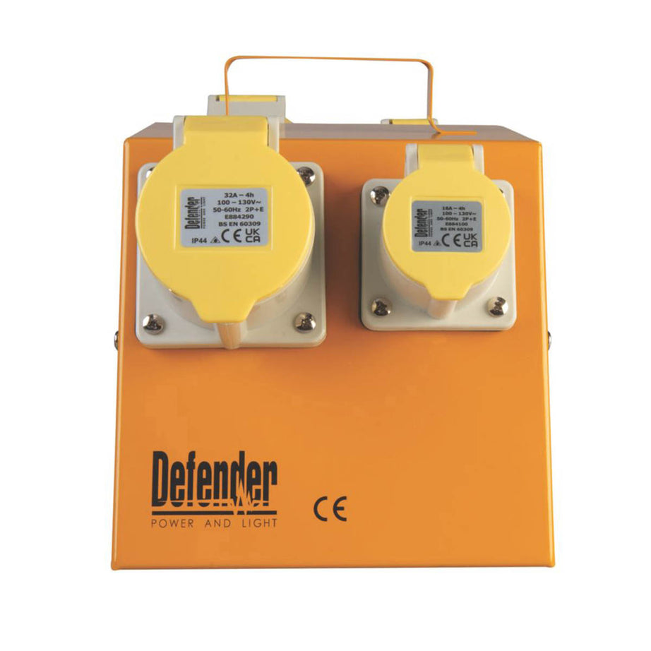 Defender Site Transformer 4-Way Splitter Box 16A Portable Steel Sturdy 4.7m 110V - Image 2