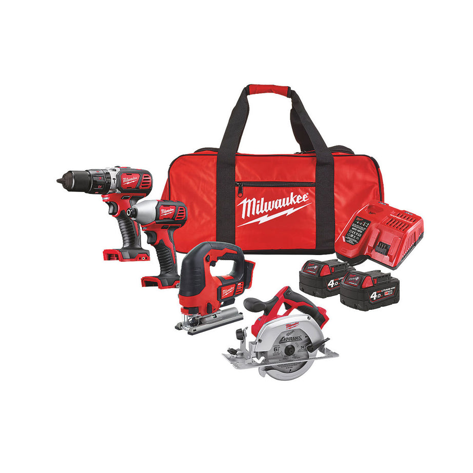 Milwaukee Power Tool Kit Cordless 18V 2x4.0Ah Li-Ion M18BPP4C-402B Set Of 4 - Image 1