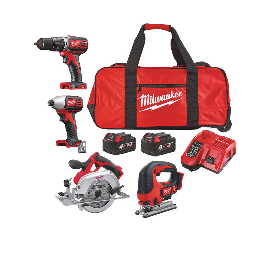Milwaukee Power Tool Kit Cordless 18V 2x4.0Ah Li-Ion M18BPP4C-402B Set Of 4 - Image 6