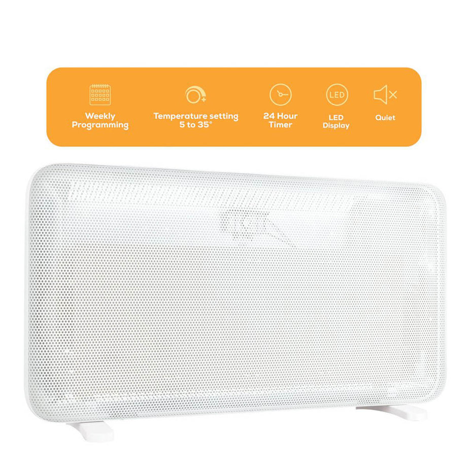 TCP  2000W Electric Portable or Wall-Mounted 2-in-1 Infrared Convection Heater White - Image 2