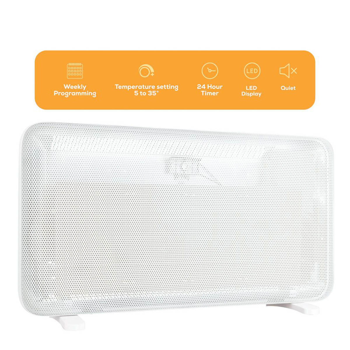 TCP  2000W Electric Portable or Wall-Mounted 2-in-1 Infrared Convection Heater White - Image 2