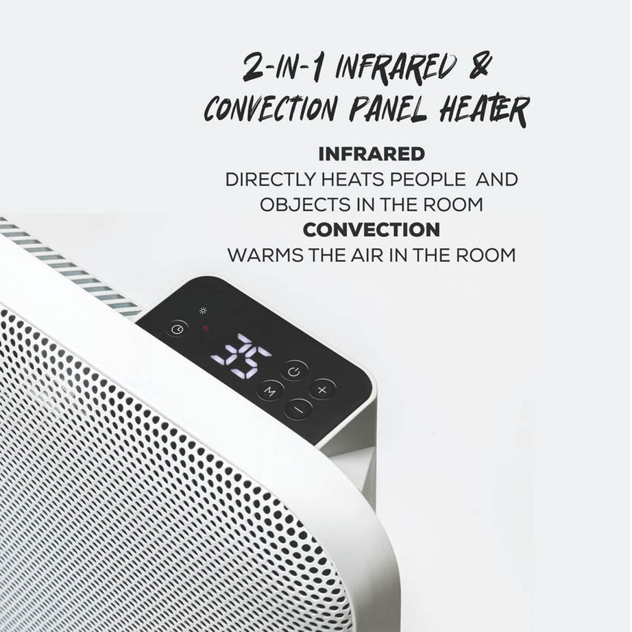 TCP  2000W Electric Portable or Wall-Mounted 2-in-1 Infrared Convection Heater White - Image 3