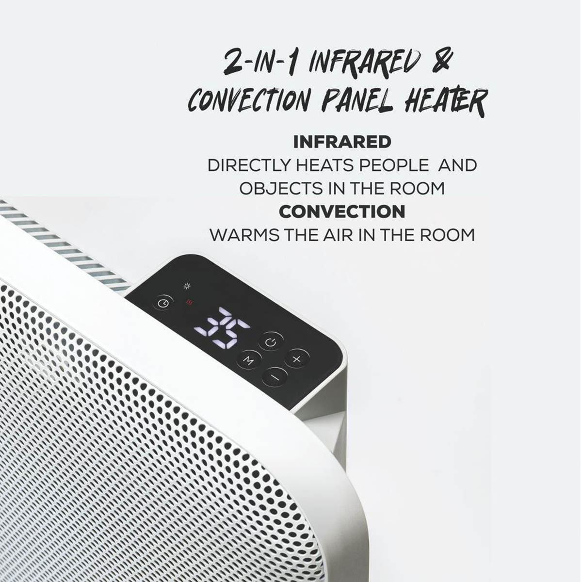 TCP  2000W Electric Portable or Wall-Mounted 2-in-1 Infrared Convection Heater White - Image 3