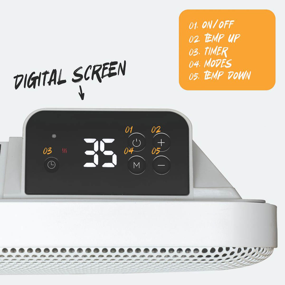 TCP  2000W Electric Portable or Wall-Mounted 2-in-1 Infrared Convection Heater White - Image 4