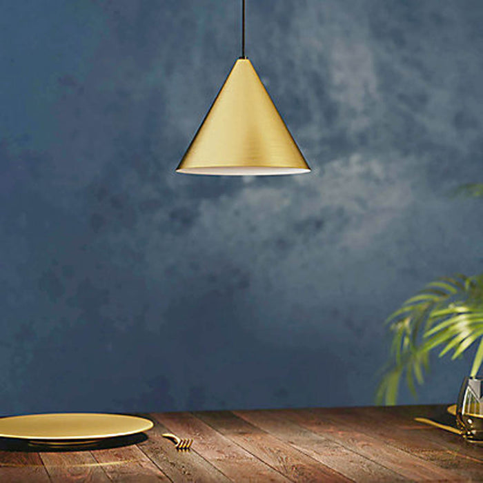 Pendant Light Gold Hanging Modern Nordic Style Brushed Metal Lampshade Minimal - Image 3