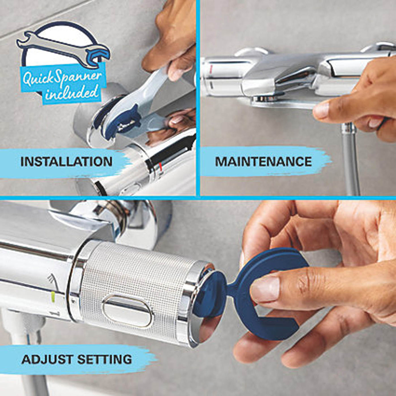 Grohe Precision Get HP Rear-Fed Exposed Chrome Thermostatic Shower Mixer 600mm - Image 5
