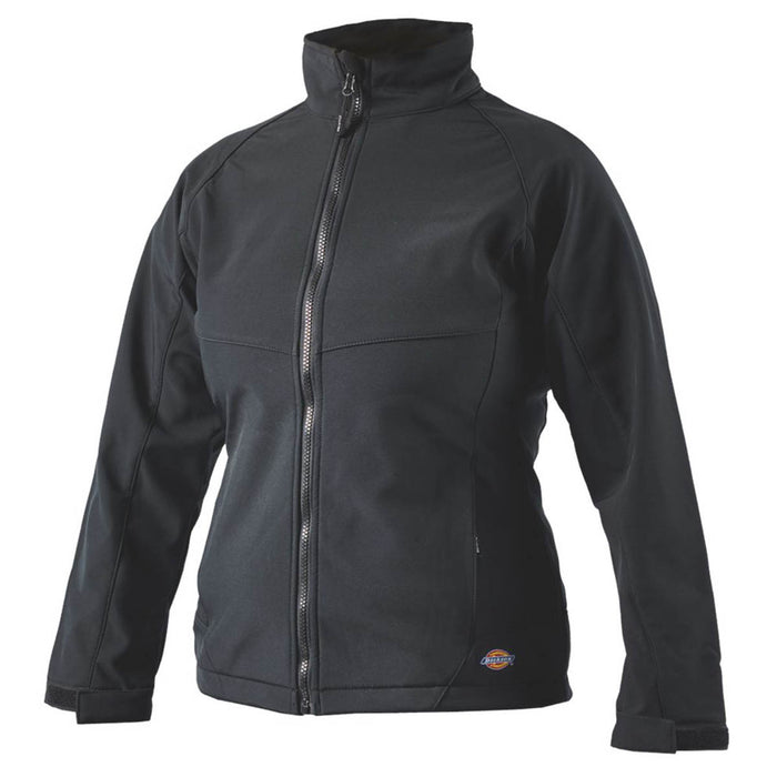 Womens Work Jacket Softshell Black Zipped Waterproof Adjustable Cuffs Size 10 - Image 1