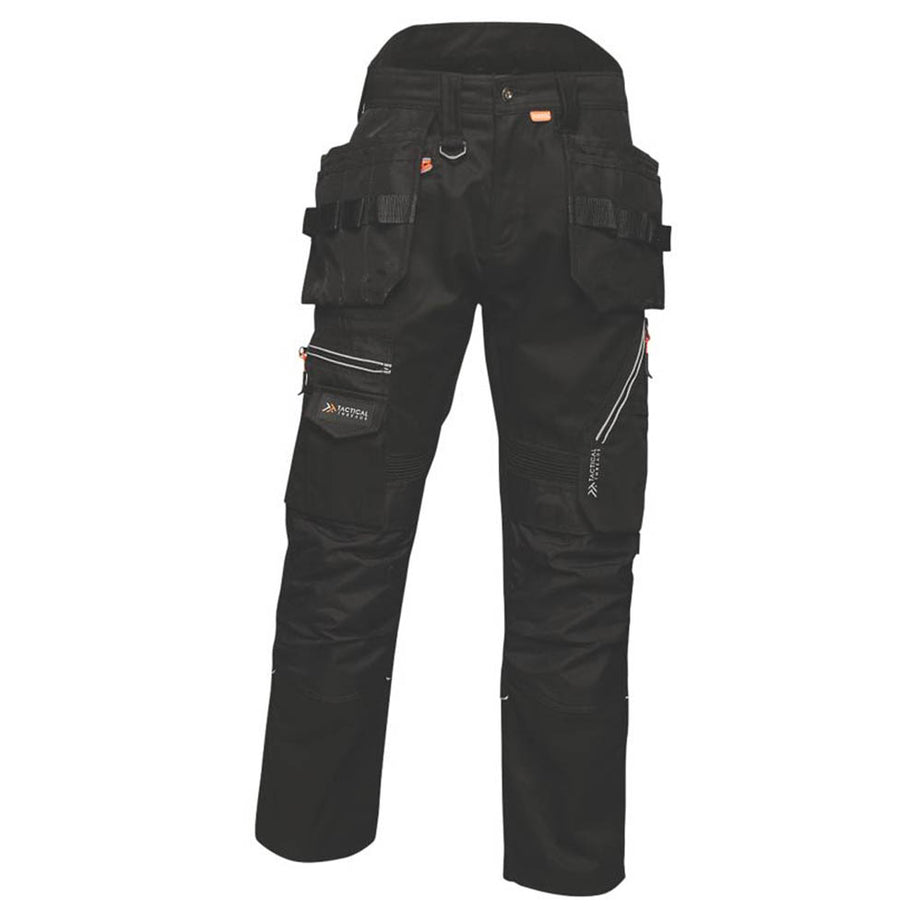 Regatta Work Trousers Mens Black Classic Fit Knee Pad Multipockets W36" L32" - Image 1