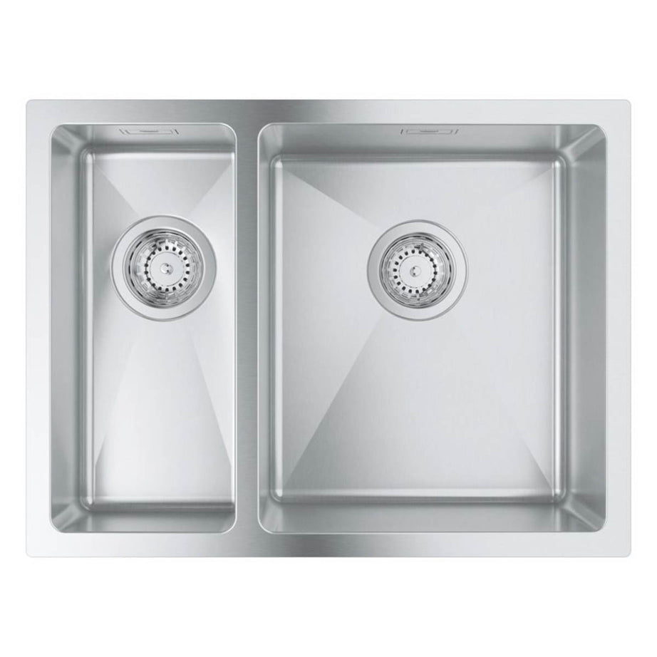 Grohe Undermount Kitchen Sink 1.5 Bowl Stainless Steel Right Handed 595x450mm - Image 2