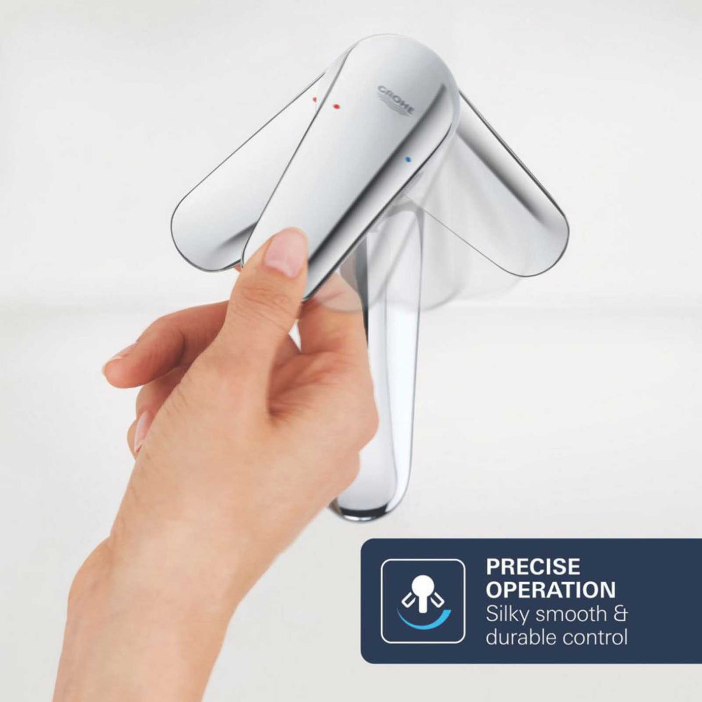 Grohe Bathroom Basin Tap Mono Mixer Chrome Single Lever Clicker Waste Faucet - Image 6