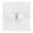 Arlec Dimmer Switch LED 2 Gang 2 Way Matt White Raised Slim Screwless Faceplate - Image 2