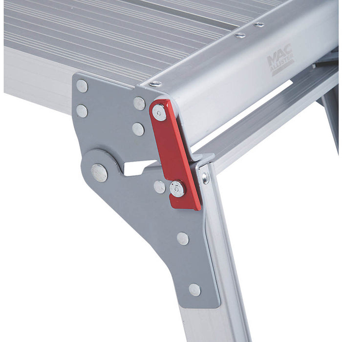 Mac Allister Work Platform Step Stool Aluminium Anti-Slip Foldable 470x900mm - Image 4