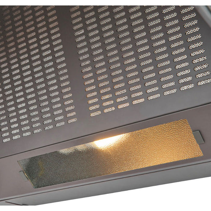 Cooker Hood Integrated Grey Kitchen Extractor Fan 60cm Slider Controls LED Light - Image 2