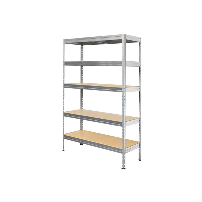 Shelving Unit 5 Tier Silver Heavy Duty Steel Shelves Garage Storage Racks - Image 1