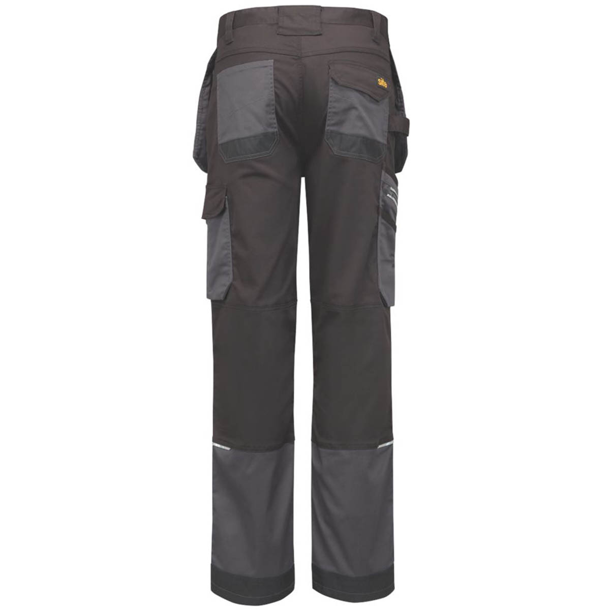Site Work Trousers Mens Regular Fit Grey Black Stretch Multi Pockets 34"W 34"L - Image 3